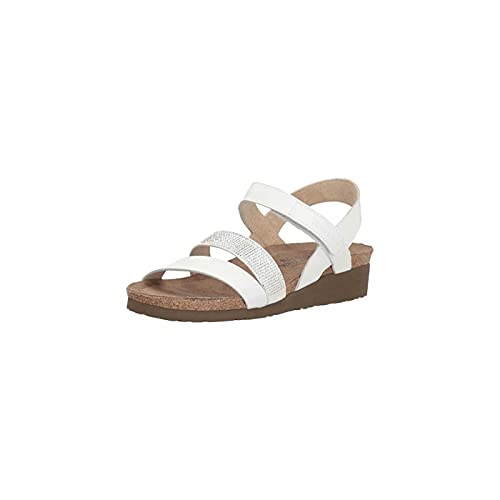 Naot Krista Sandal (7807) Womens Shoes White Leather/White w/ Silver Rivets