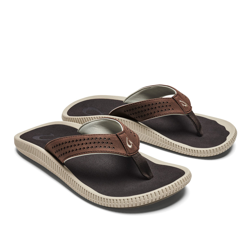Olukai Ulele Beach Sandal Mens Shoes Dark Shade/Black