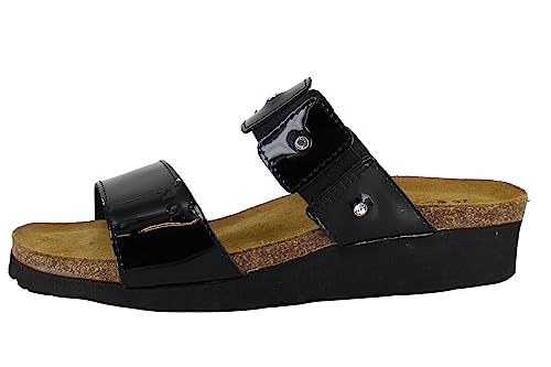 Naot Ashley Sandal (4906) Womens Shoes Black Patent Leather