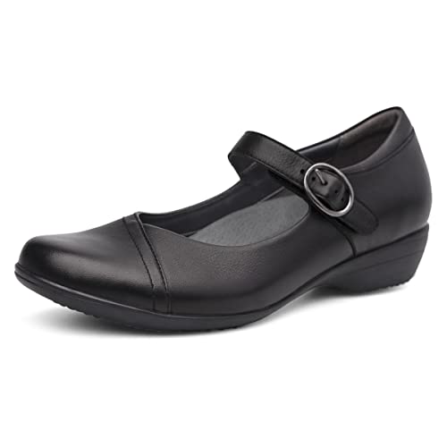 Dansko Fawna Mary Jane Womens Shoes Black Milled Nappa