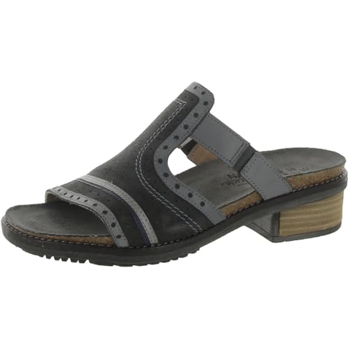 Naot Nifty Riveted Slide Sandal (17613) Womens Shoes Oily Midnight/Vintage Ash/Polar Sea