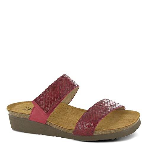 Naot Blake Braided Slide Sandal (4024) Womens Shoes Brick Red Nubuck/Red Braid
