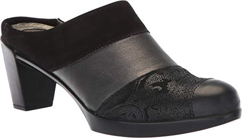Naot Fortuna Backless Pump (14041) Womens Shoes Black Lace/Black Velvet/Metallic Road/Black Raven