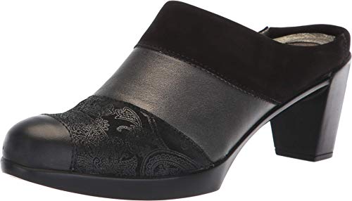 Naot Fortuna Backless Pump (14041) Womens Shoes Black Lace/Black Velvet/Metallic Road/Black Raven
