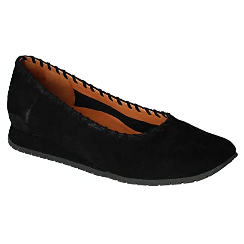 L'Amour Des Pieds Tiffanie Mini Wedge Flat Womens Shoes Black Kid Suede