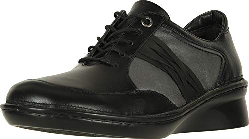 Naot Mezzo Leather Sneaker (35118) Womens Shoes Black Raven/Tin Gray/Black Velvet/Metallic Road