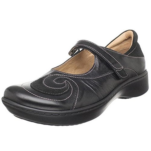 Naot Sea Mary Jane (25505) Womens Shoes Black Madras/Black Suede