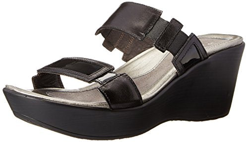 Naot Treasure Sandal (38014) Womens Shoes Black Madras/Black Patent Lthr