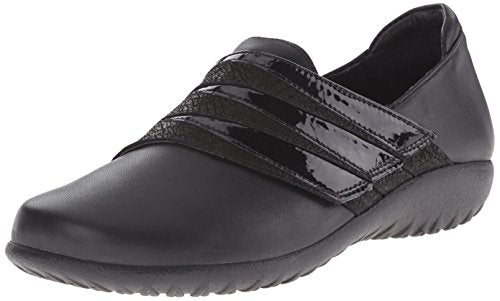 Naot Rapoka Flat Slip On (11129) Womens Shoes Black Raven/Crackle/Crinkle/Jet