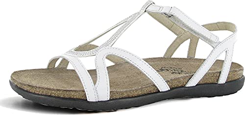 Naot Tamara Studded Sandal (7417) Womens Shoes White Leather/White w/ Silver Rivets
