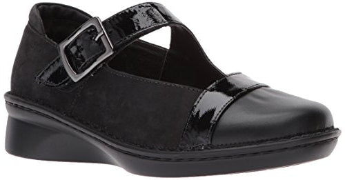 Naot Rhythm Mary Jane Womens Shoes Black Velvet/Black Raven/Black Luster