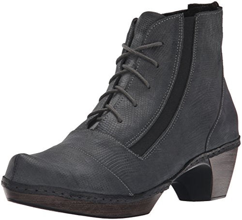 Naot Avila Lace Up Boot Womens Shoes Reptile Grey Leather
