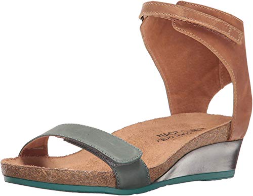 Naot Prophecy Sandal (5029) Womens Shoes Sea Green/Latte Brown Lthr