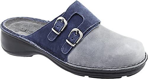 Naot Leilani Slip On Clog (74007) Womens Shoes Black Raven/Seal Brown Suede