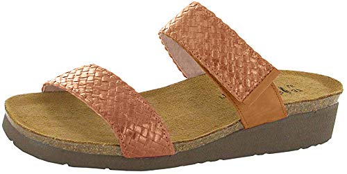 Naot Blake Braided Slide Sandal (4024) Womens Shoes Amber Nubuck/Maple Braid