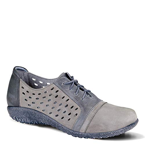 Naot Lalo Perforated Sneaker (11141) Womens Shoes Black Velvet/Jet Black/Tin Gray