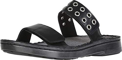 Naot Alameda Riveted Slide Sandal Womens Shoes Black Raven