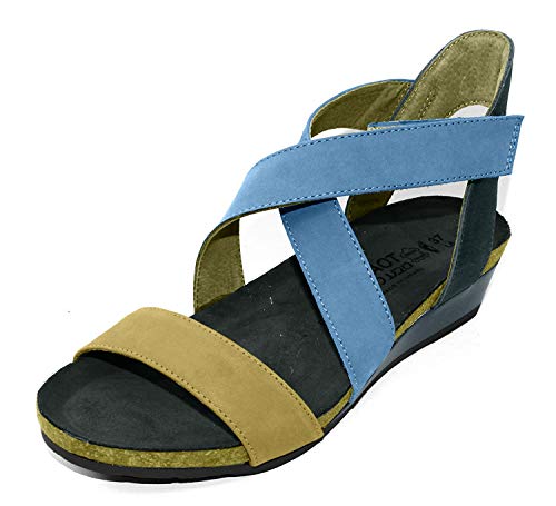 Naot Vixen Crisscross Sandal (5030) Womens Shoes Nude Nubuck/Feathery Blue/French Roast