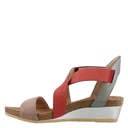 Naot Vixen Crisscross Sandal (5030) Womens Shoes Stone/Brick Red/Sterling