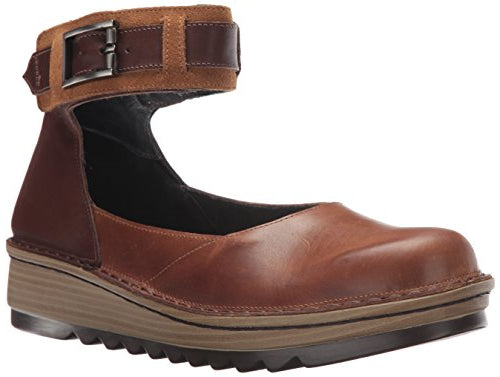 Naot Sycamore Ankle Strap Flat Womens Shoes Vintage Camel/Toffee/Desert Suede