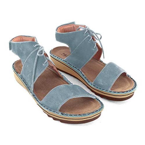 Naot Alpicola Low Wedge Sandal Womens Shoes Sea Green