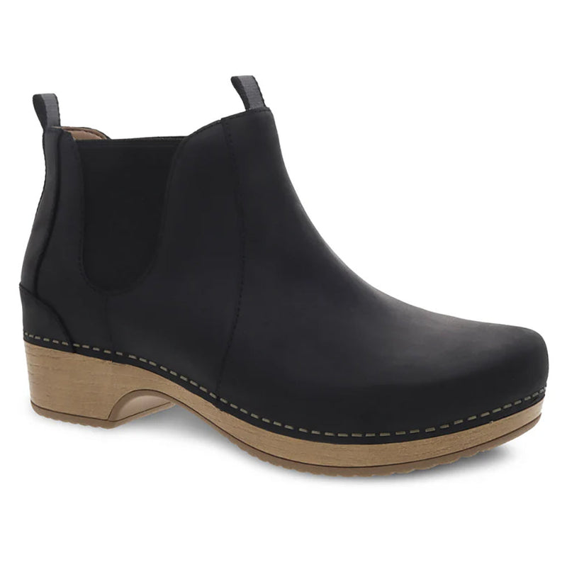 Dansko Becka Leather Bootie Womens Shoes Black Oiled