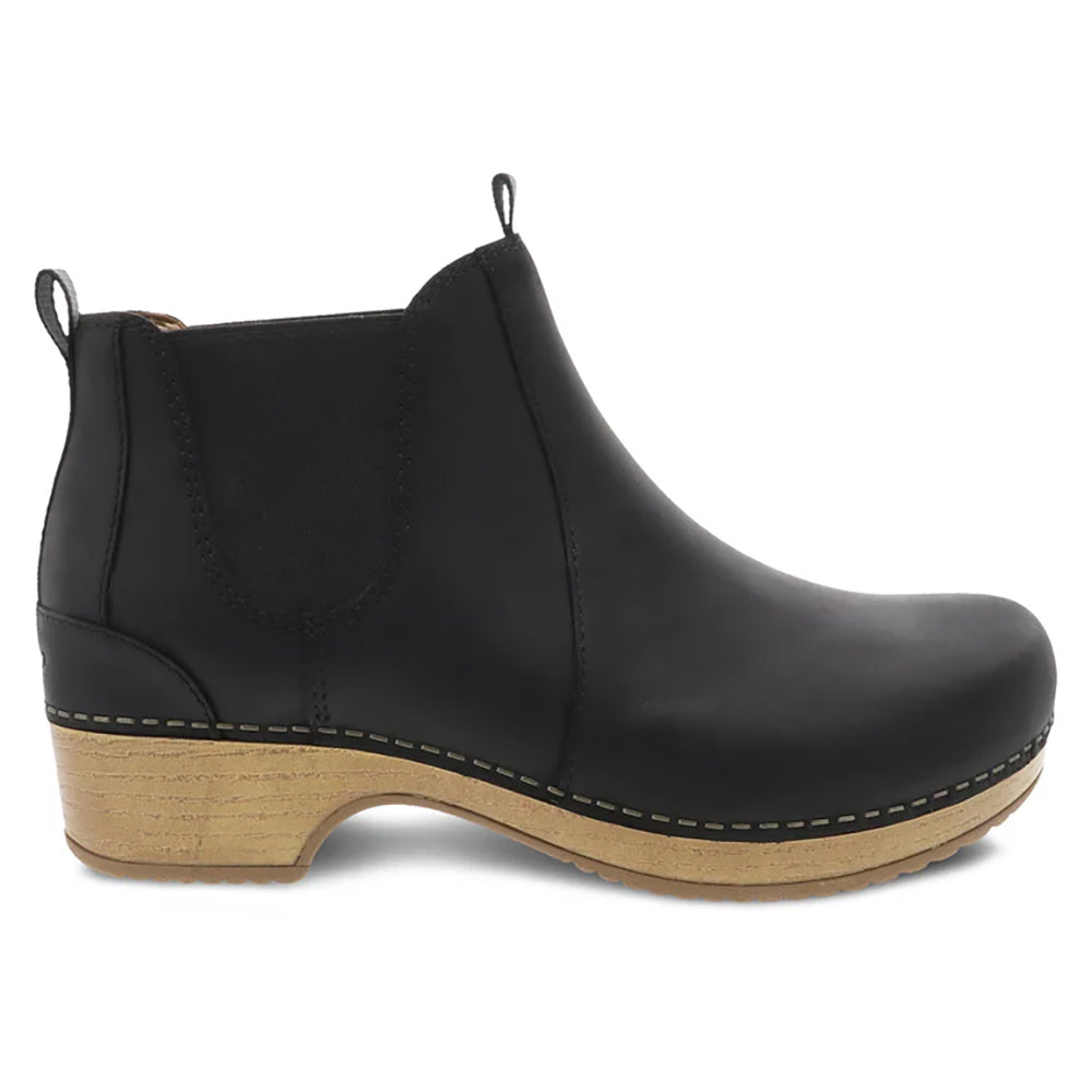 Dansko Becka Leather Bootie Womens Shoes Black Oiled