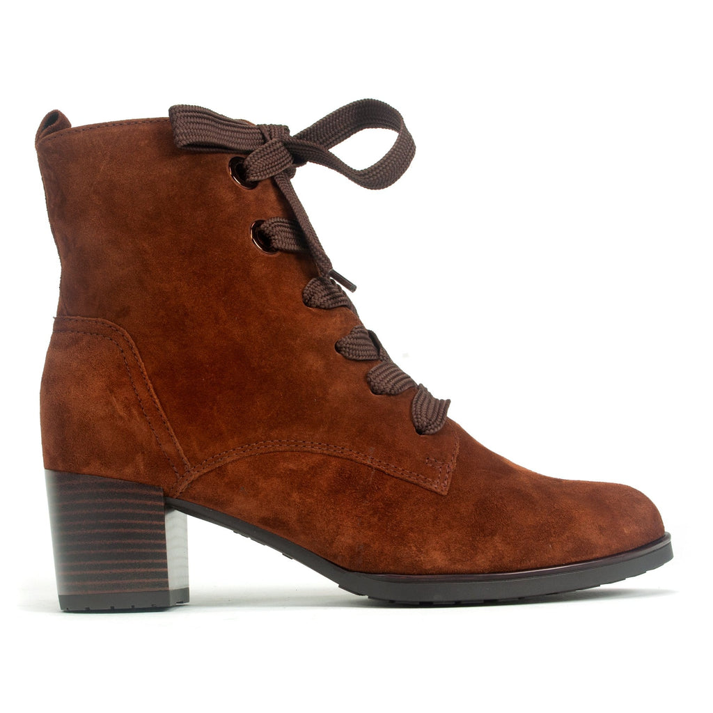 Ara Fargo Lace Up Boot Womens Shoes Nuts Velour