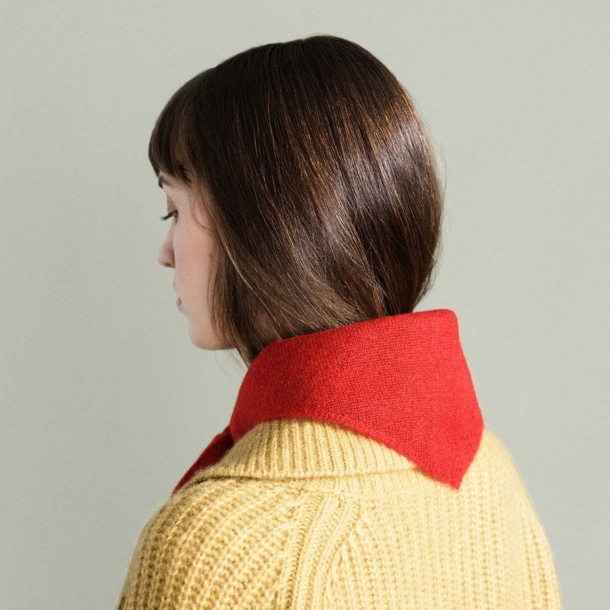 Hansel from Basel Cashmere Triangle Scarf Red