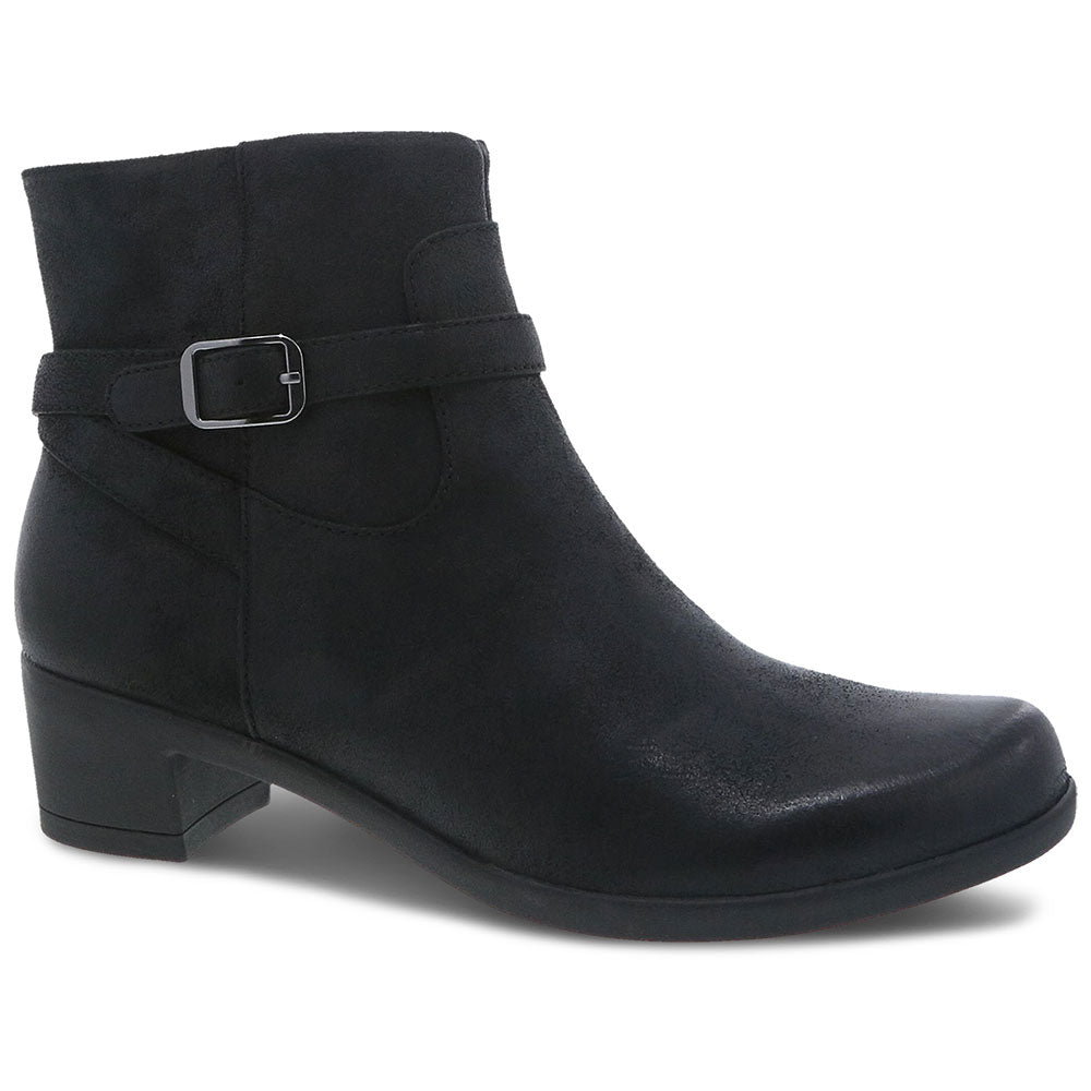 Dansko Cagney Boot Womens Shoes Black Burnished Suede
