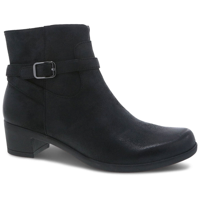 Dansko Cagney Boot Womens Shoes Black Burnished Suede