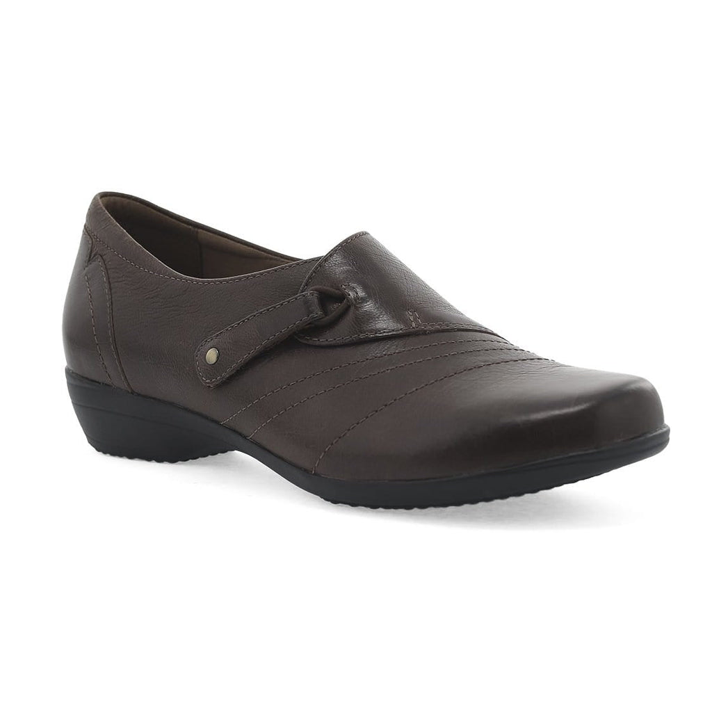 Dansko Franny Slip On Loafer Womens Shoes Chocolate Burnished Suede