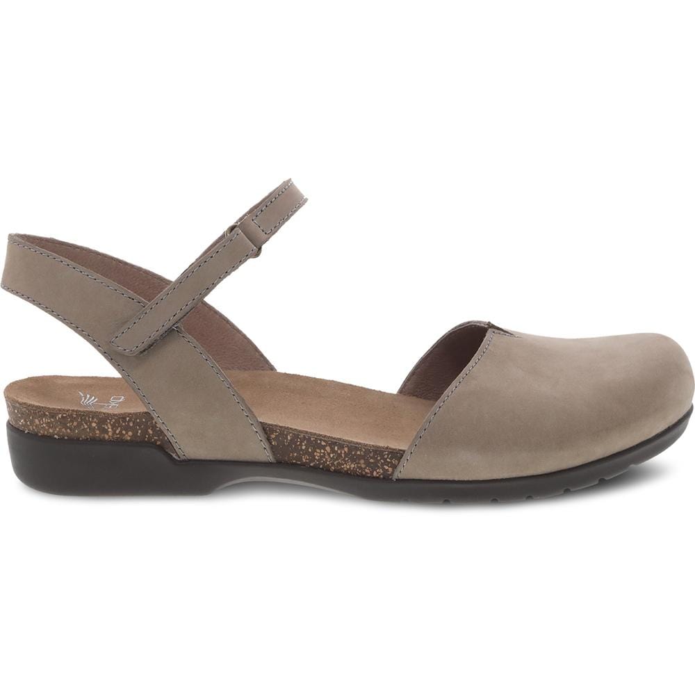 Dansko Rowan Closed Toe Sandal Womens Shoes Taupe Nubuck