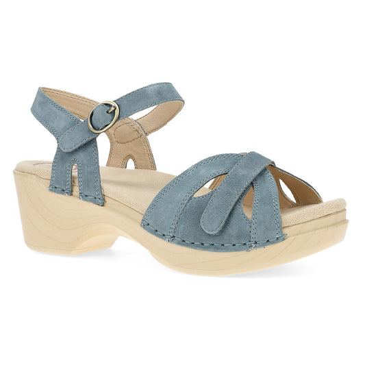 Dansko Season Ankle Strap Sandal Womens Shoes DenimSuede