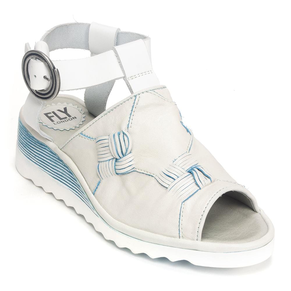 Fly London Caji Wedge Sandal CAJI037 Womens Shoes Caji White