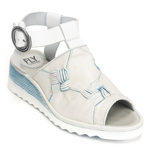 Fly London Caji Wedge Sandal CAJI037 Womens Shoes Caji White