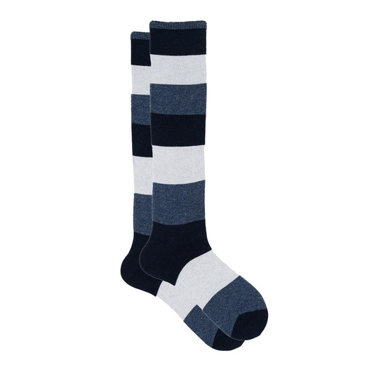 Ilux Blockie - Cozy Cashmere Silk Colorblock Knee High 1687 Womens Hosiery Midnight