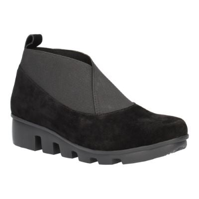 L'Amour Des Pieds Hashree Leather Round Toe Bootie Womens Shoes Black Kid Suede