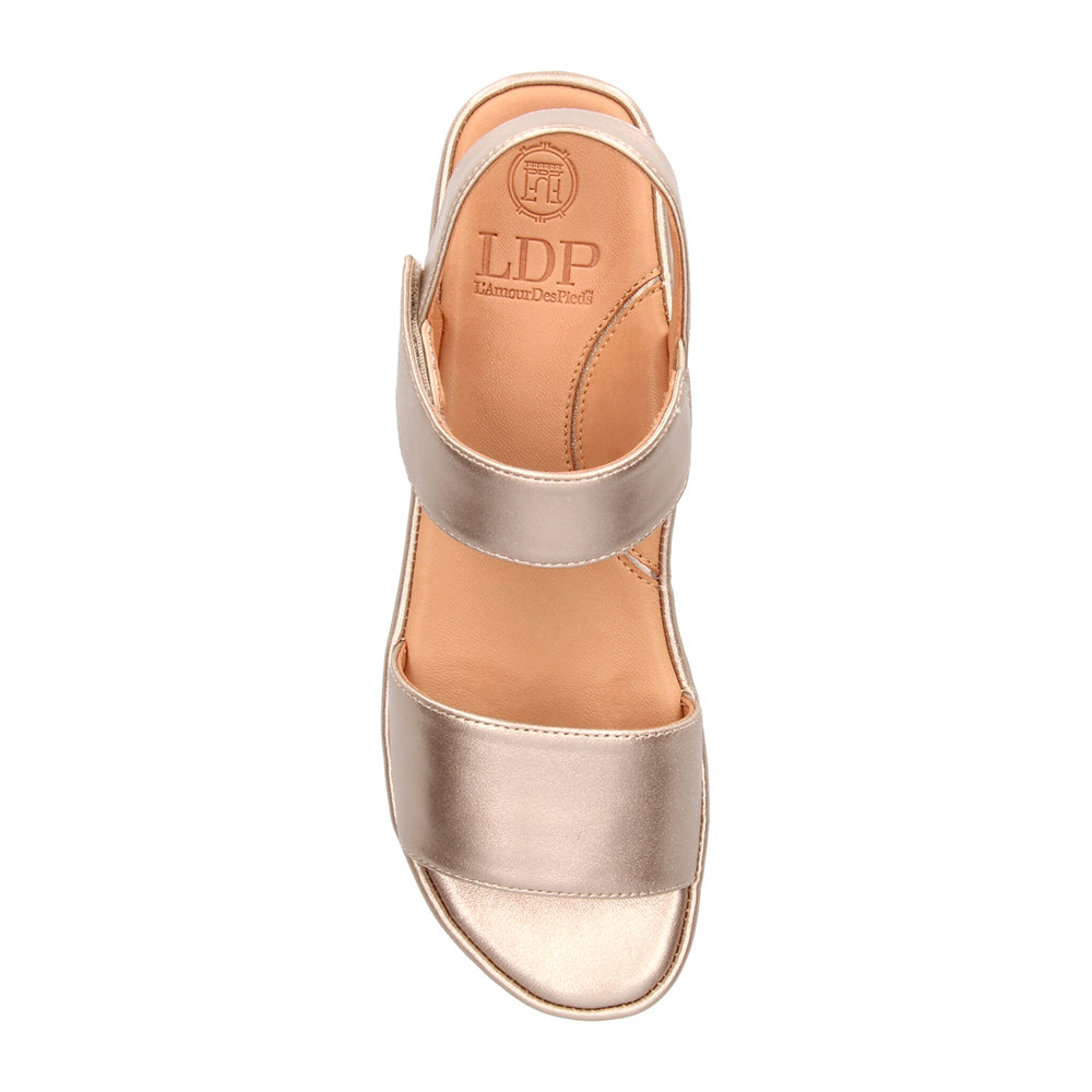 L'Amour Des Pieds Abrilla Sandal - Champagne Met Nappa Womens Shoes