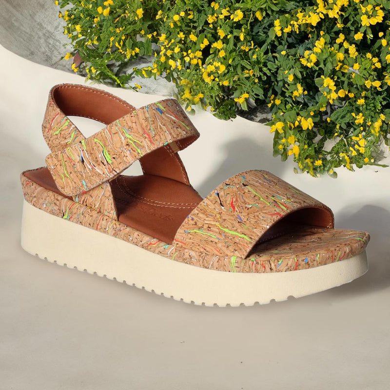 L'Amour Des Pieds Abrilla Sandal - Bright Multi Cork Womens Shoes