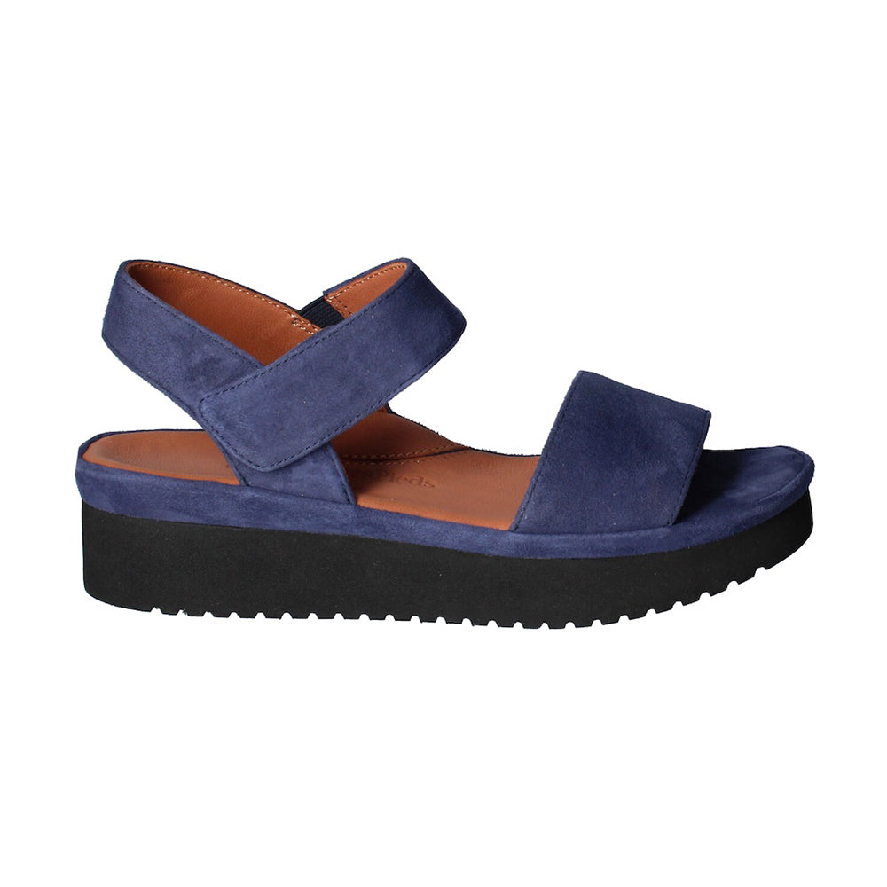 L'Amour Des Pieds Abrilla Sandal - Navy Kid Suede Womens Shoes Navy Kid Suede