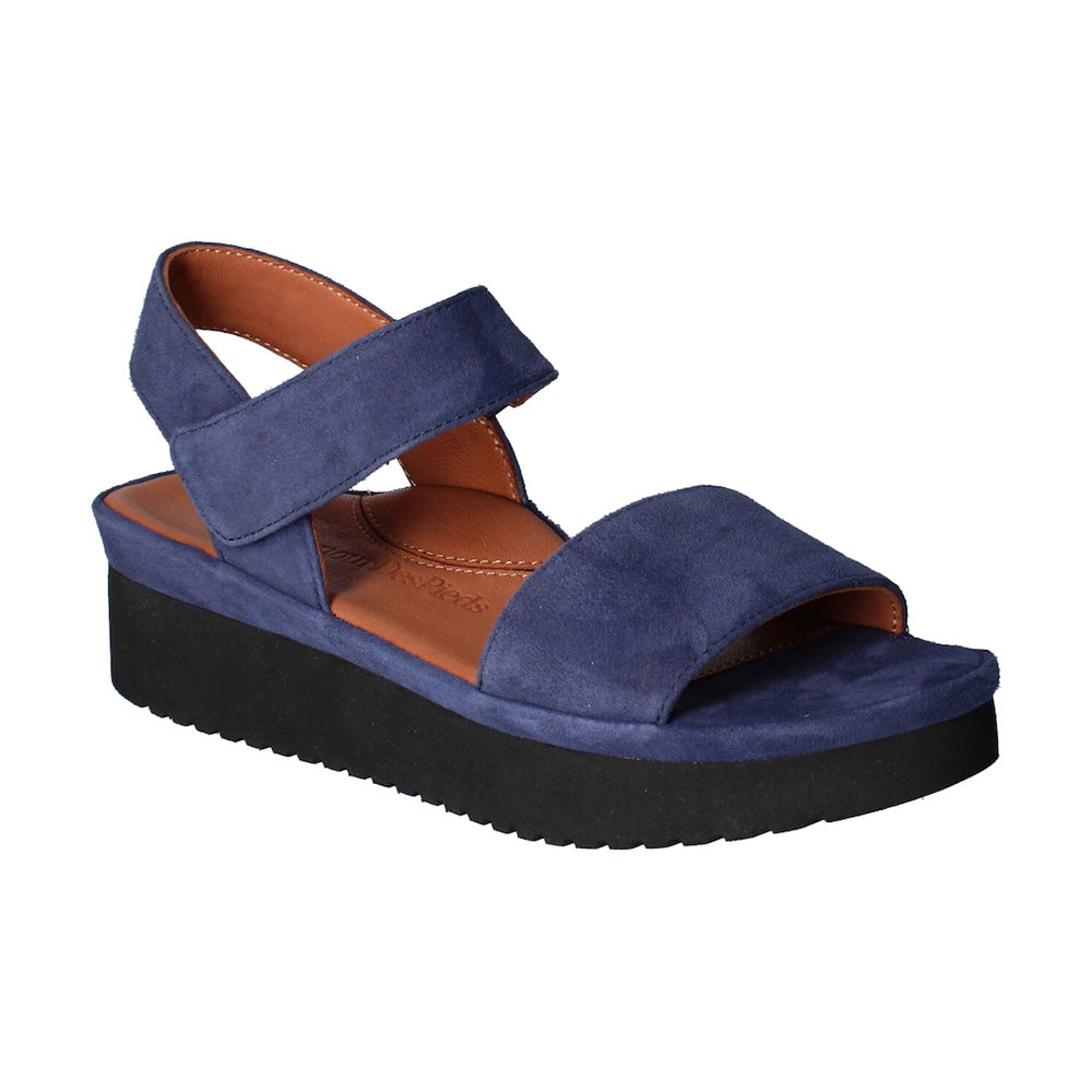 L'Amour Des Pieds Abrilla Sandal - Navy Kid Suede Womens Shoes Navy Kid Suede