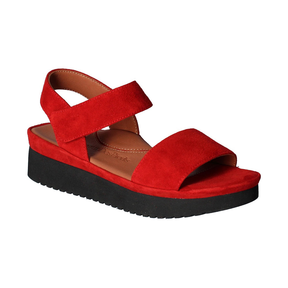 L'Amour Des Pieds Abrilla Sandal - Red Kid Suede Womens Shoes Red Kid Suede