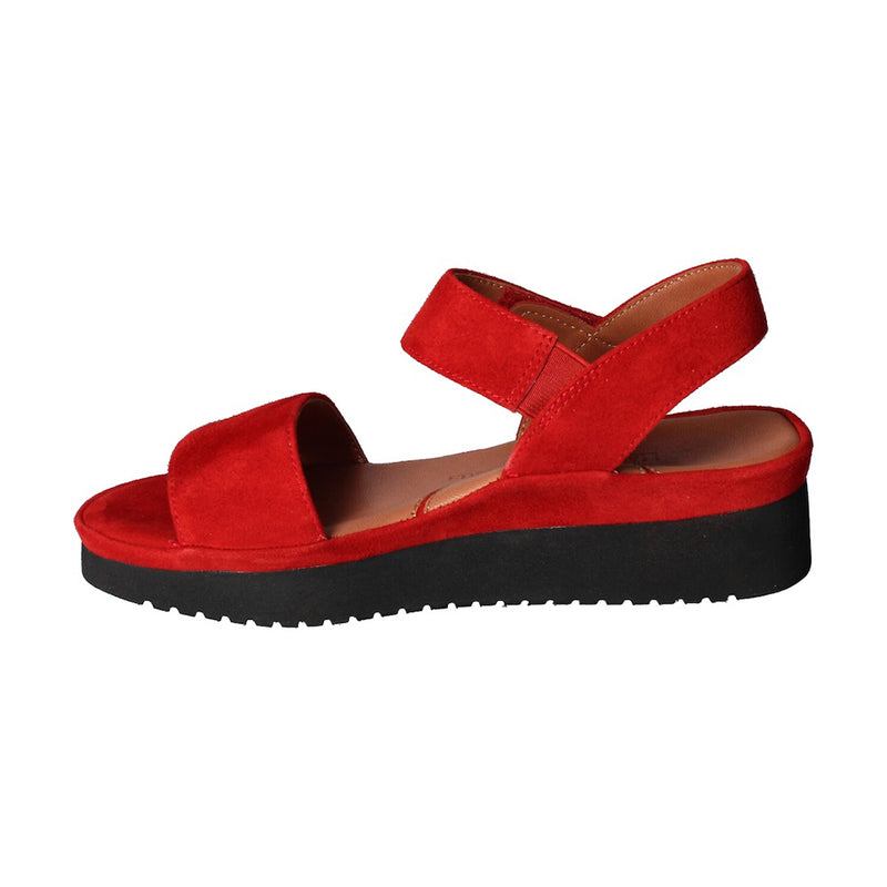 L'Amour Des Pieds Abrilla Sandal - Red Kid Suede Womens Shoes