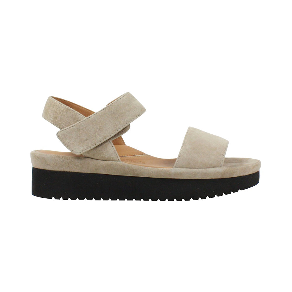 L'Amour Des Pieds Abrilla Sandal - Taupe Kid Suede Womens Shoes