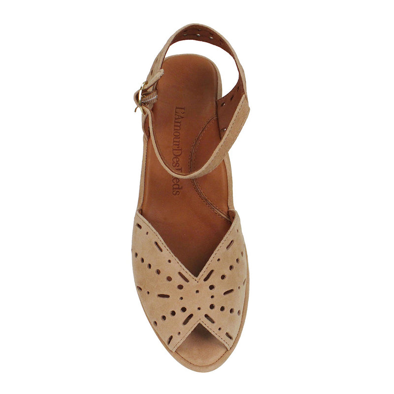 L'Amour Des Pieds Brenn Peep Toe Sandal Womens Shoes