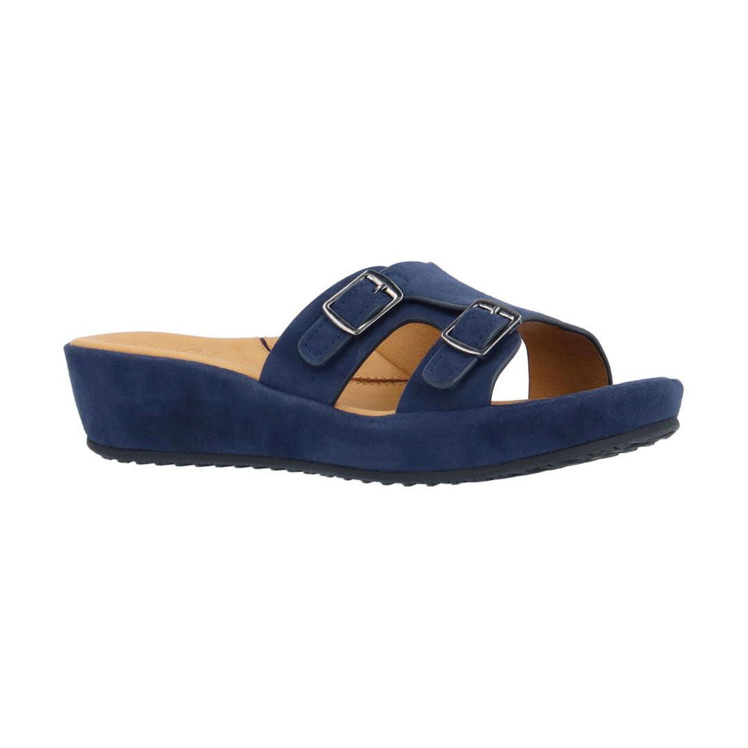 L'Amour Des Pieds Careena Womens Shoes Navy Kid Suede