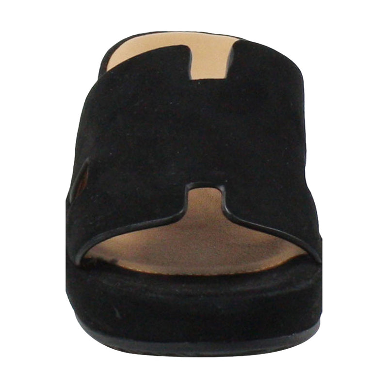 L'Amour Des Pieds Catiana Slip on Sandal - Black Kid Suede Womens Shoes
