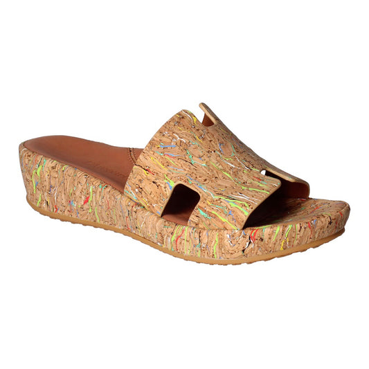 L'Amour Des Pieds Catiana Slip on Sandal - Bright Multi Cork Womens Shoes Bright Multi Cork