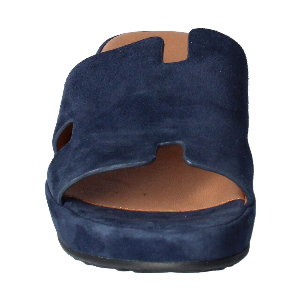 L'Amour Des Pieds Catiana Slip on Sandal - Navy Kid Suede Womens Shoes